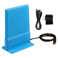 地上デジタル放送用ブースタ内蔵室内アンテナ ライトブルー IDA-7CB-LB