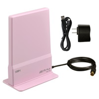 地上デジタル放送用ブースタ内蔵室内アンテナ ライトピンク IDA-7CB-LM