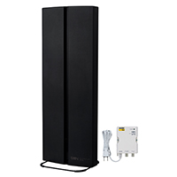 地上デジタル放送用ブースタ内蔵UHF平面アンテナ スタンド付 垂直専用 セミグロスブラック SDA-20-4SA-K